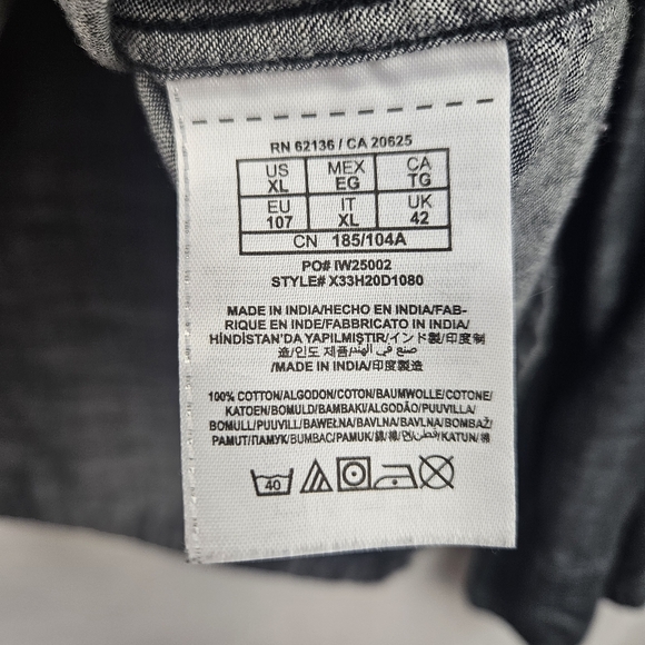 Mens Guess Black Denim Shirt Xl Cotton - Picture 4 of 5